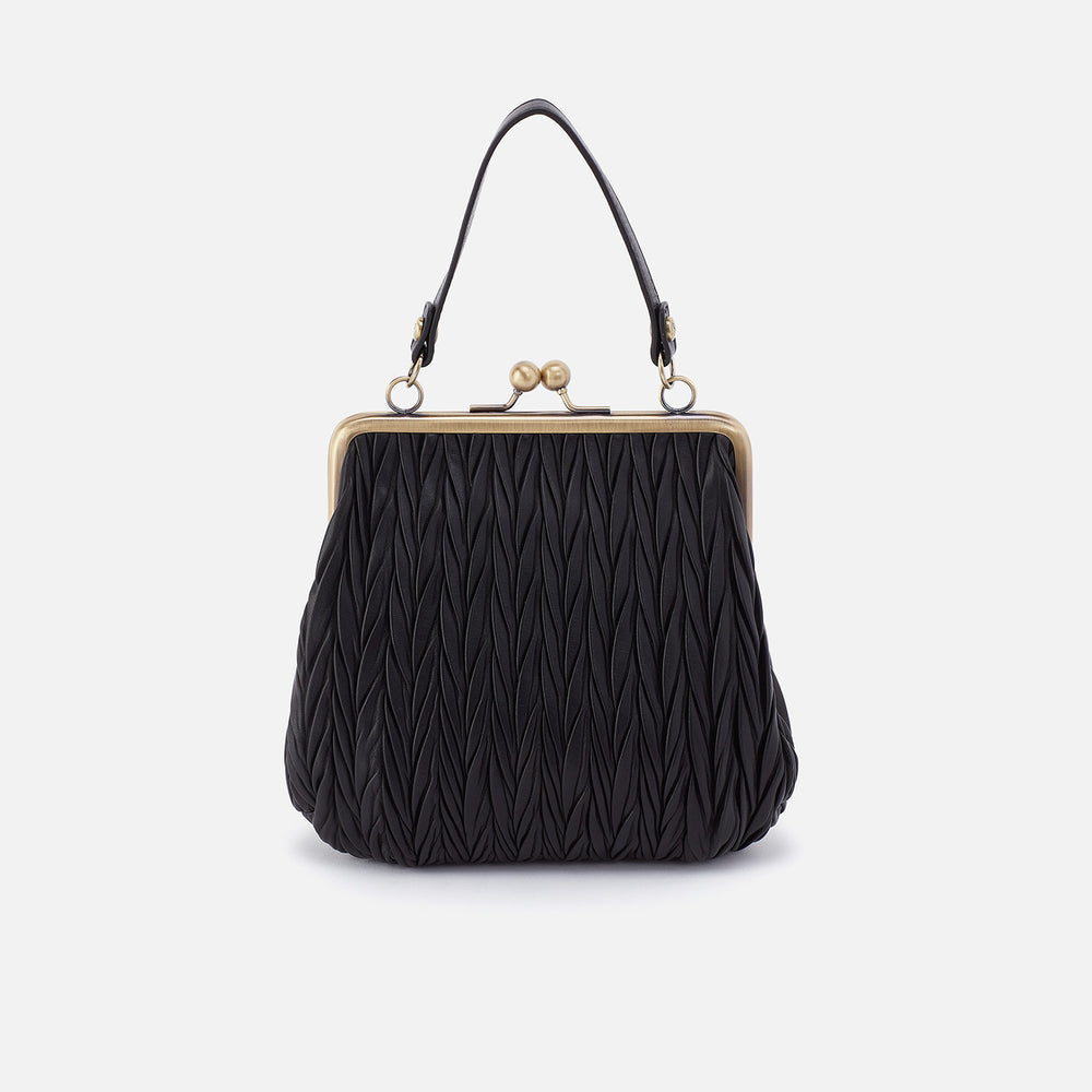 Alba Crossbody In Soft Pleated Leather - Black