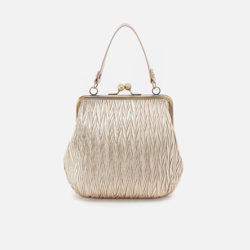 Alba Crossbody In Soft Pleated Leather - Gold