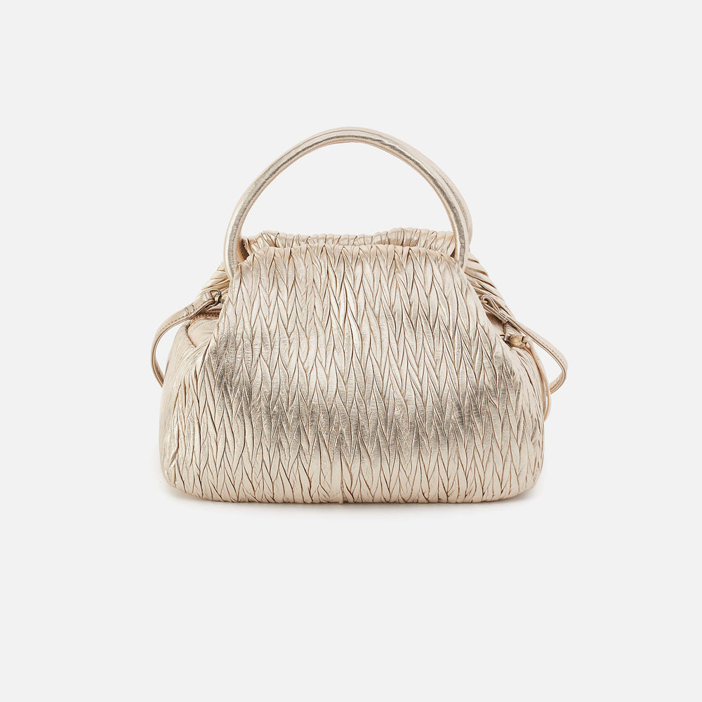 Darling Satchel In Soft Pleated Leather - Gold