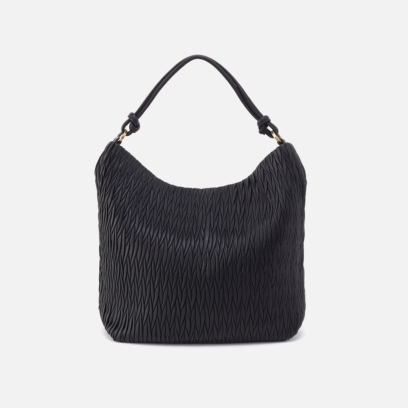 Lindley Hobo In Soft Pleated Leather - Black