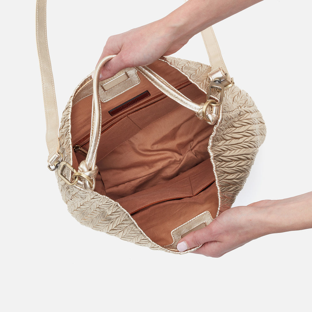 Lindley Hobo In Soft Pleated Leather - Gold