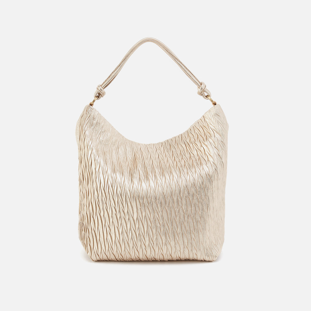 Lindley Hobo In Soft Pleated Leather - Gold