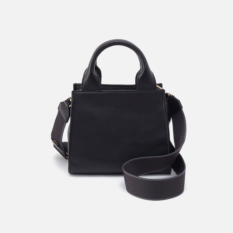 Cass Small Tote In Pebbled Leather - Black