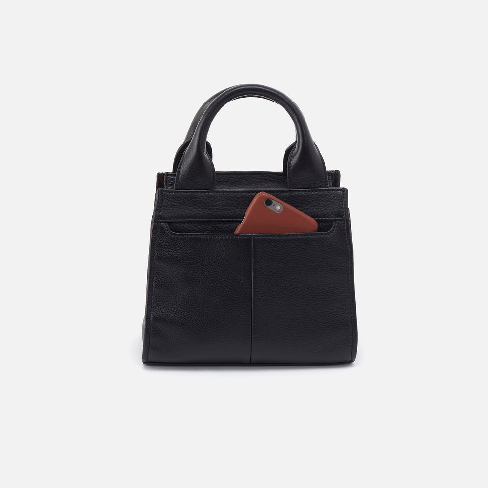 Cass Small Tote In Pebbled Leather - Black