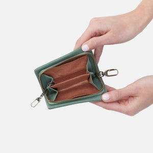 Cass Card Case In Pebbled Leather - Ivy