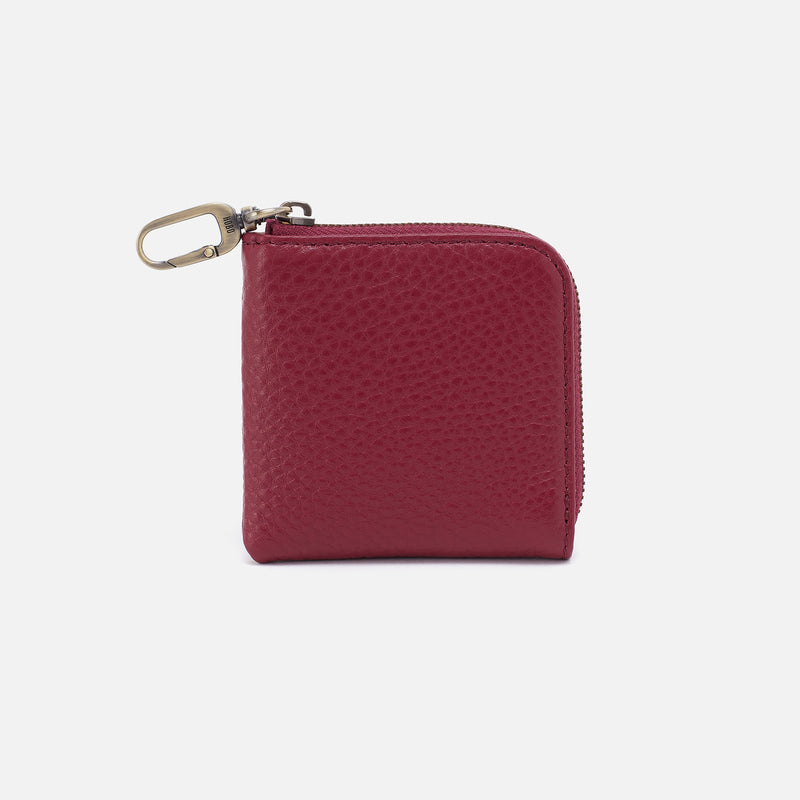 Cass Small Pouch In Pebbled Leather - Wine