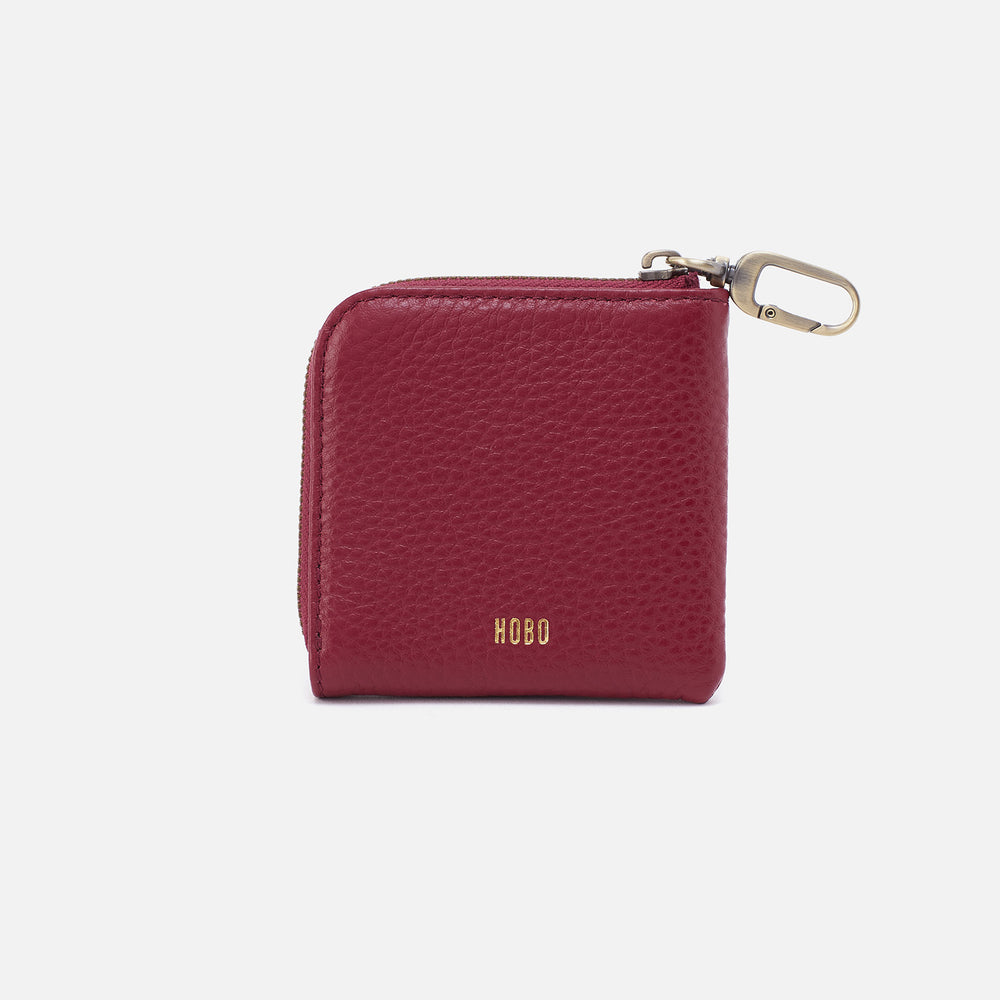 Cass Small Pouch In Pebbled Leather - Wine