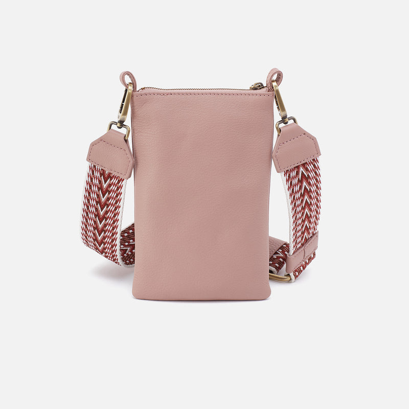 Cass Phone Crossbody In Pebbled Leather - Blush