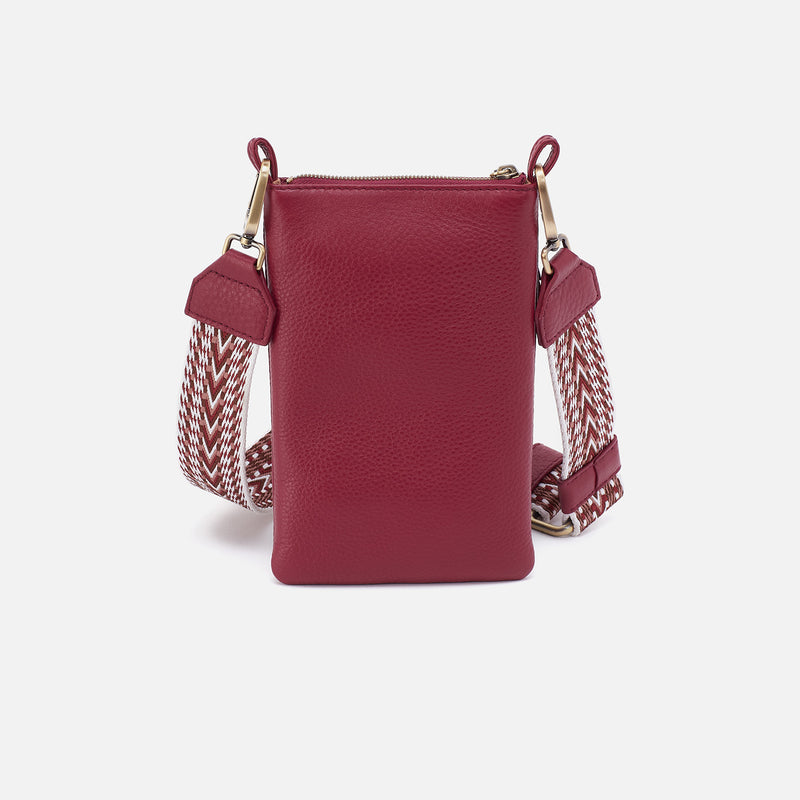 Cass Phone Crossbody In Pebbled Leather - Wine