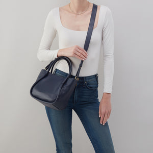 Margot Satchel In Pebbled Leather - Sapphire