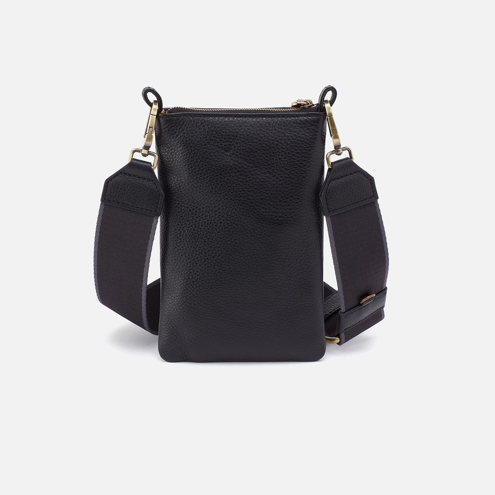 Cass Phone Crossbody In Pebbled Leather - Black