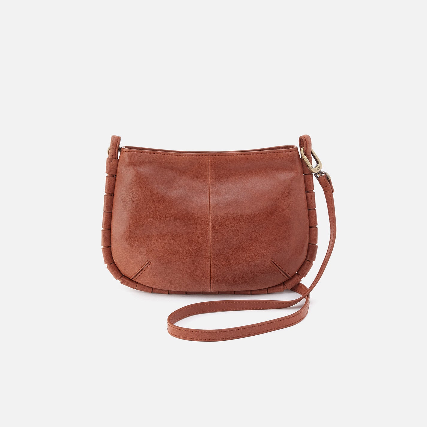 Lucky Brand Neutral Brown Tan Minimalist online Leather Crossbody Saddle Bag Purse