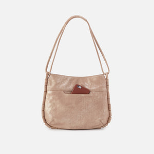 Phoebe Shoulder Bag In Metallic Leather - Gilded Beige