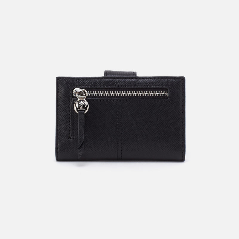 Essential Card Case In Soft Saffiano Leather - Black