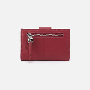 Essential Card Case In Soft Saffiano Leather - Cranberry