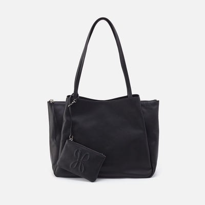 Essential Large Tote In Soft Saffiano Leather - Black