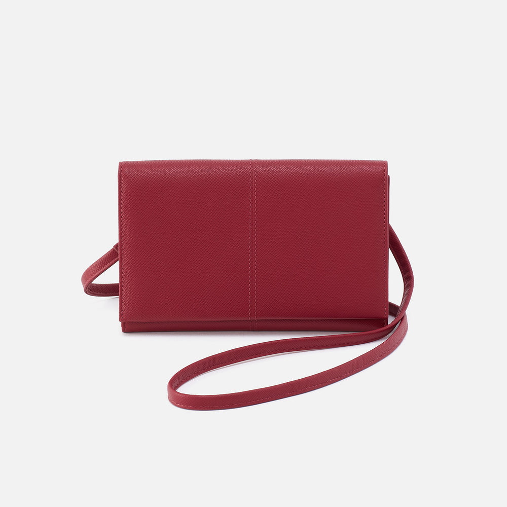 Essential Wallet Crossbody In Soft Saffiano Leather - Cranberry