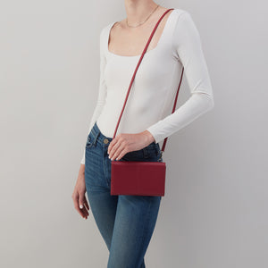 Essential Wallet Crossbody In Soft Saffiano Leather - Cranberry