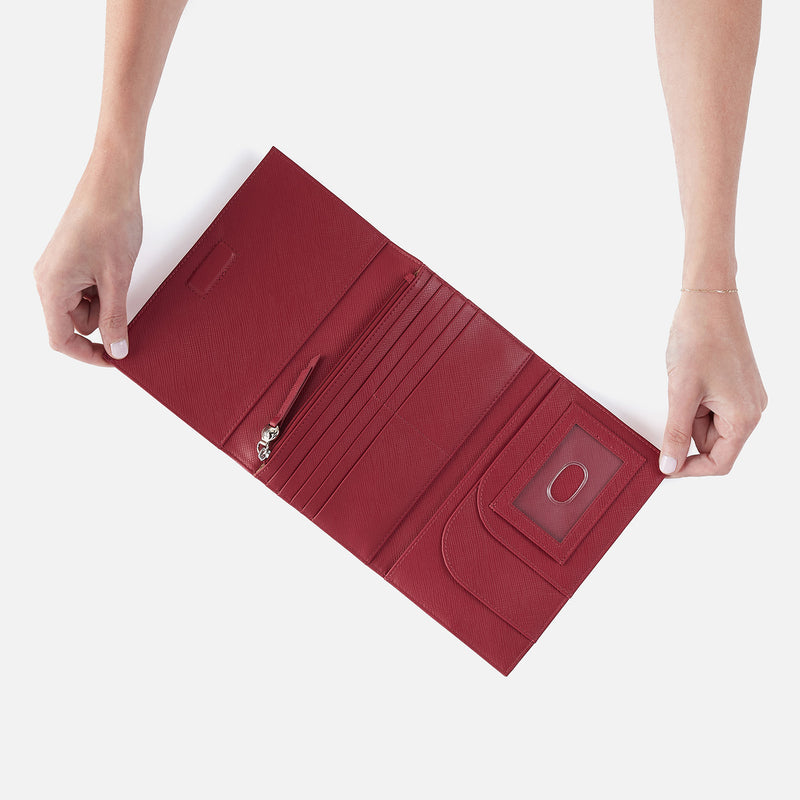 Essential Wallet Crossbody In Soft Saffiano Leather - Cranberry