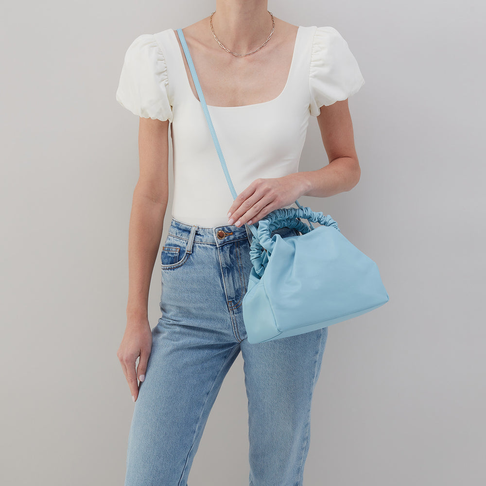 Darling Small Satchel in Silk Napa Leather - Aquamarine