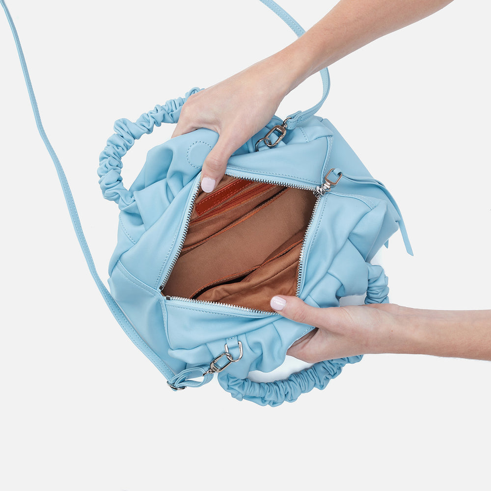 Darling Small Satchel in Silk Napa Leather - Aquamarine