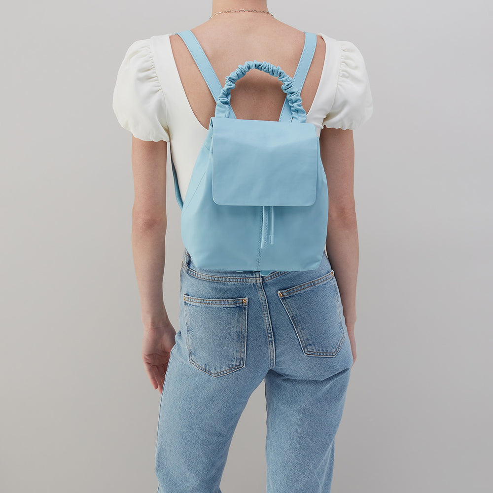 Darling Backpack in Silk Napa Leather - Aquamarine