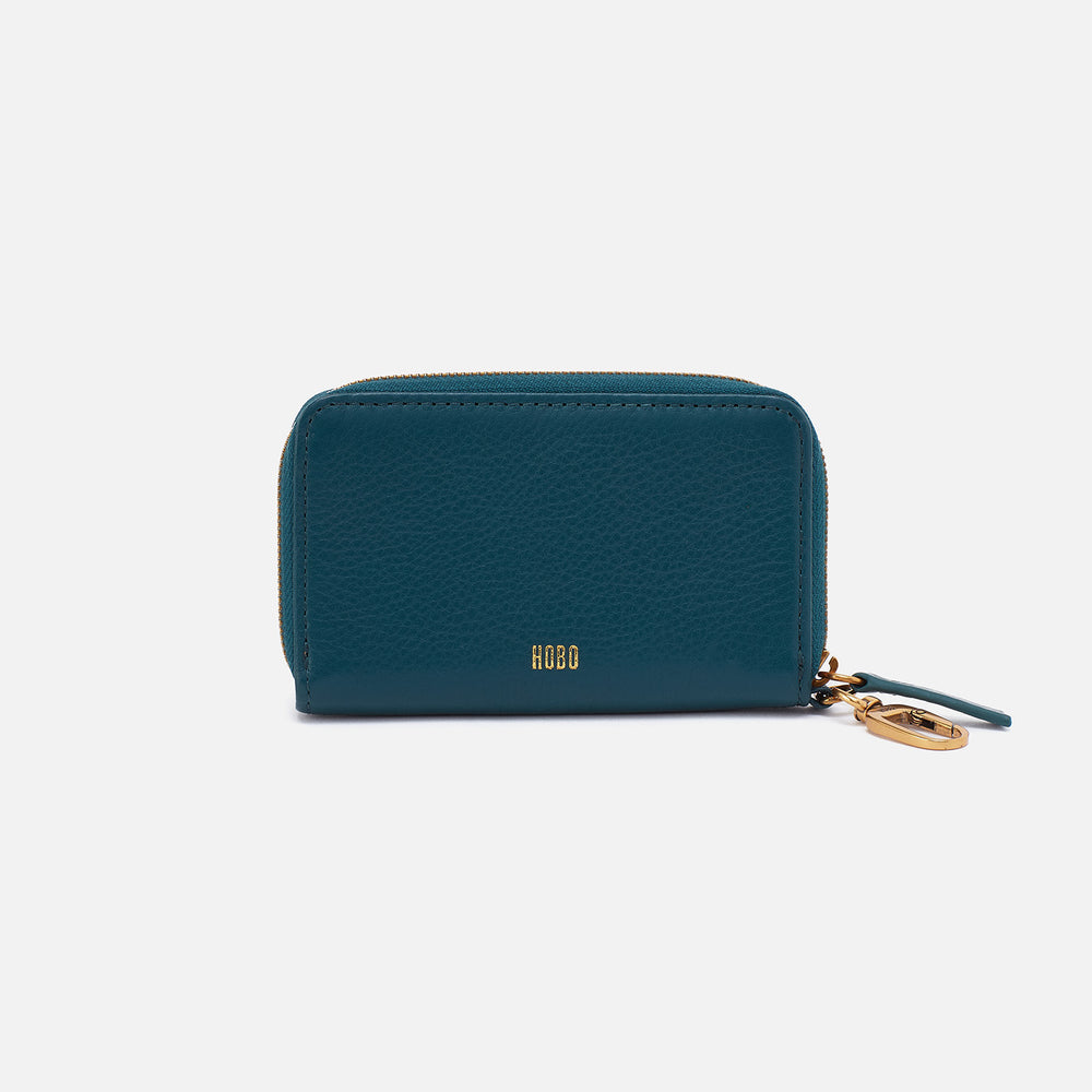 Move Clip Wallet In Pebbled Leather - Midnight Teal