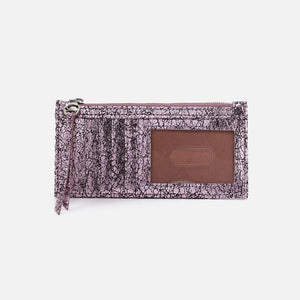 Carte Card Case In Metallic Leather - Blush Crackle