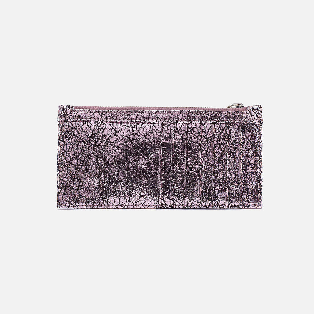 Carte Card Case In Metallic Leather - Blush Crackle