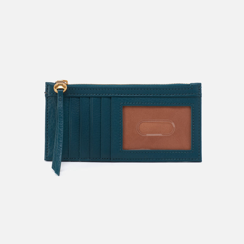 Carte Card Case In Pebbled Leather - Midnight Teal