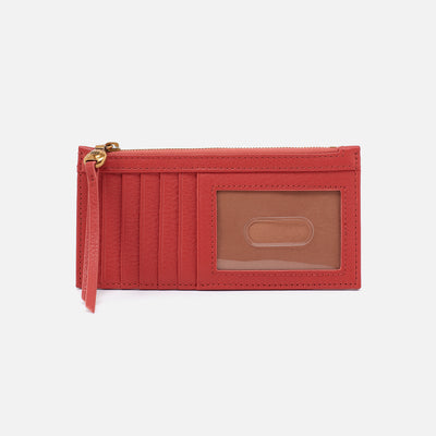 Carte Card Case In Pebbled Leather - Red Clay