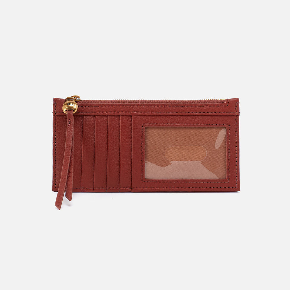 Carte Card Case In Pebbled Leather - Rust