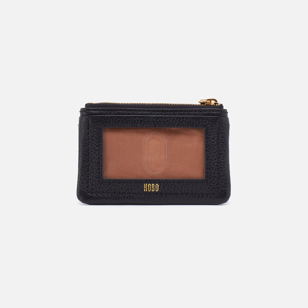 Lumen Card Case In Pebbled Leather - Black