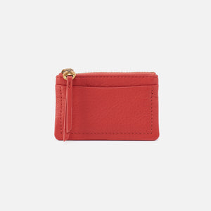 Lumen Card Case In Pebbled Leather - Red Clay