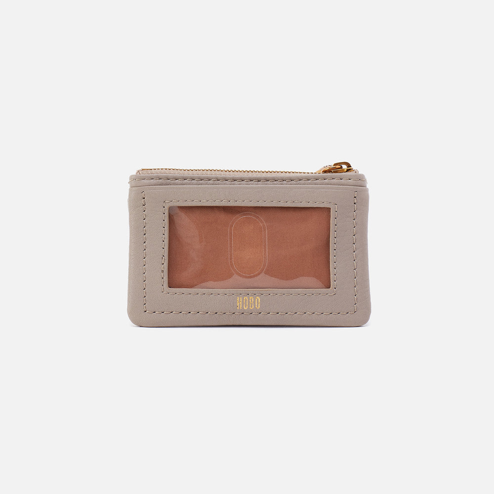 Lumen Card Case In Pebbled Leather - Taupe