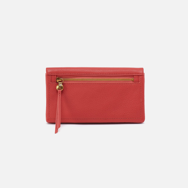 Lumen Continental Wallet In Pebbled Leather - Red Clay