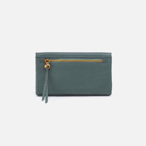 Grey and Green Men's Wallet with Coin Purse