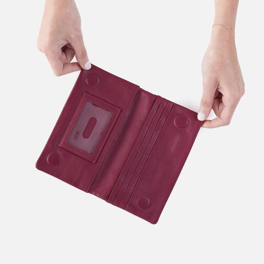 Lumen Continental Wallet In Pebbled Leather - Winter Orchid