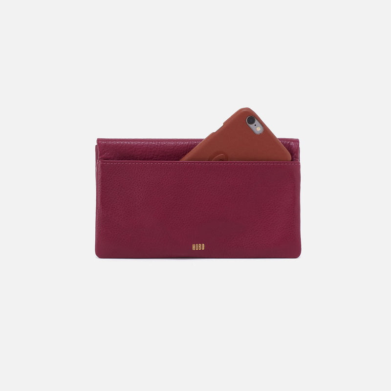 Lumen Continental Wallet In Pebbled Leather - Winter Orchid