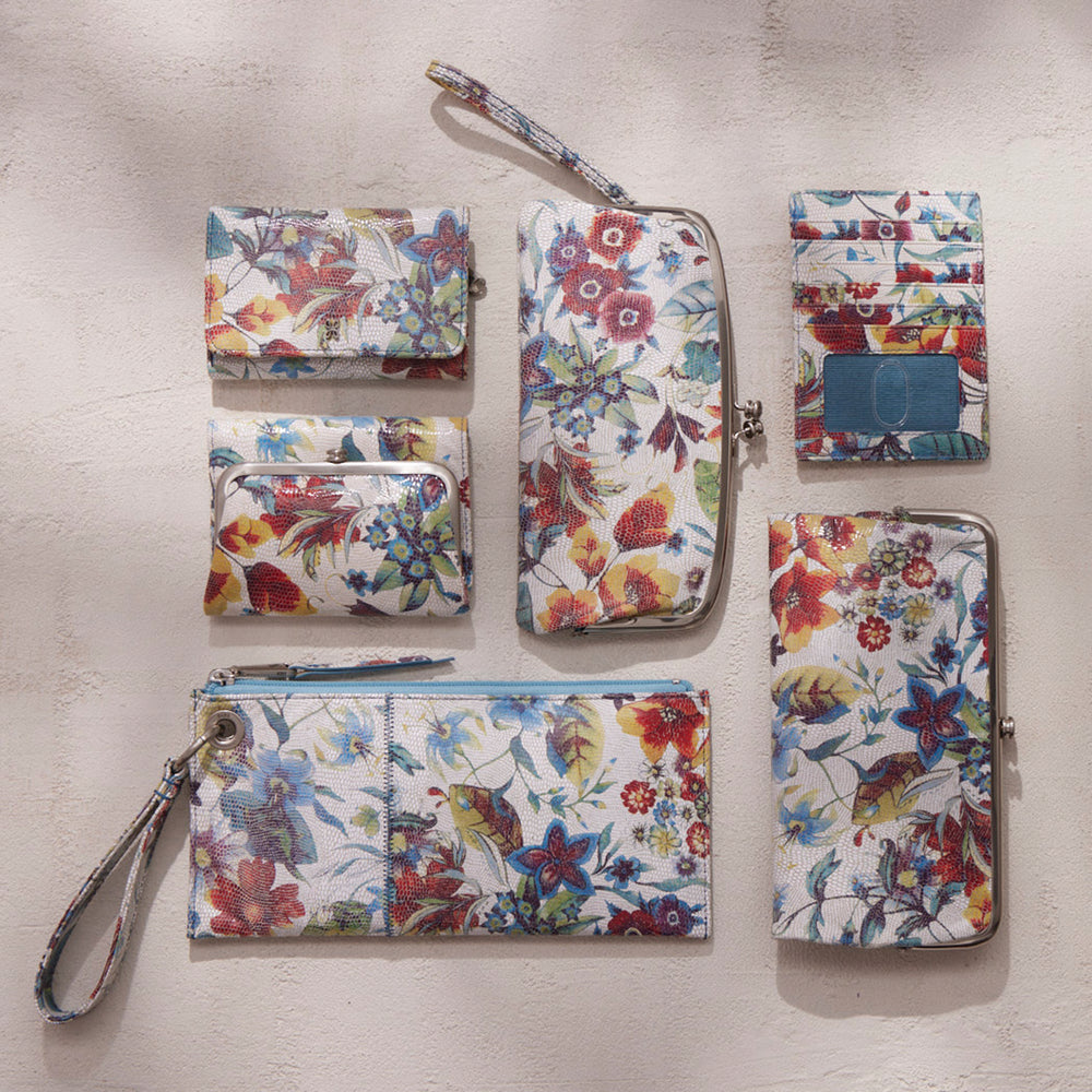 Cora Large Frame Wallet in Printed Leather - Botanic Print