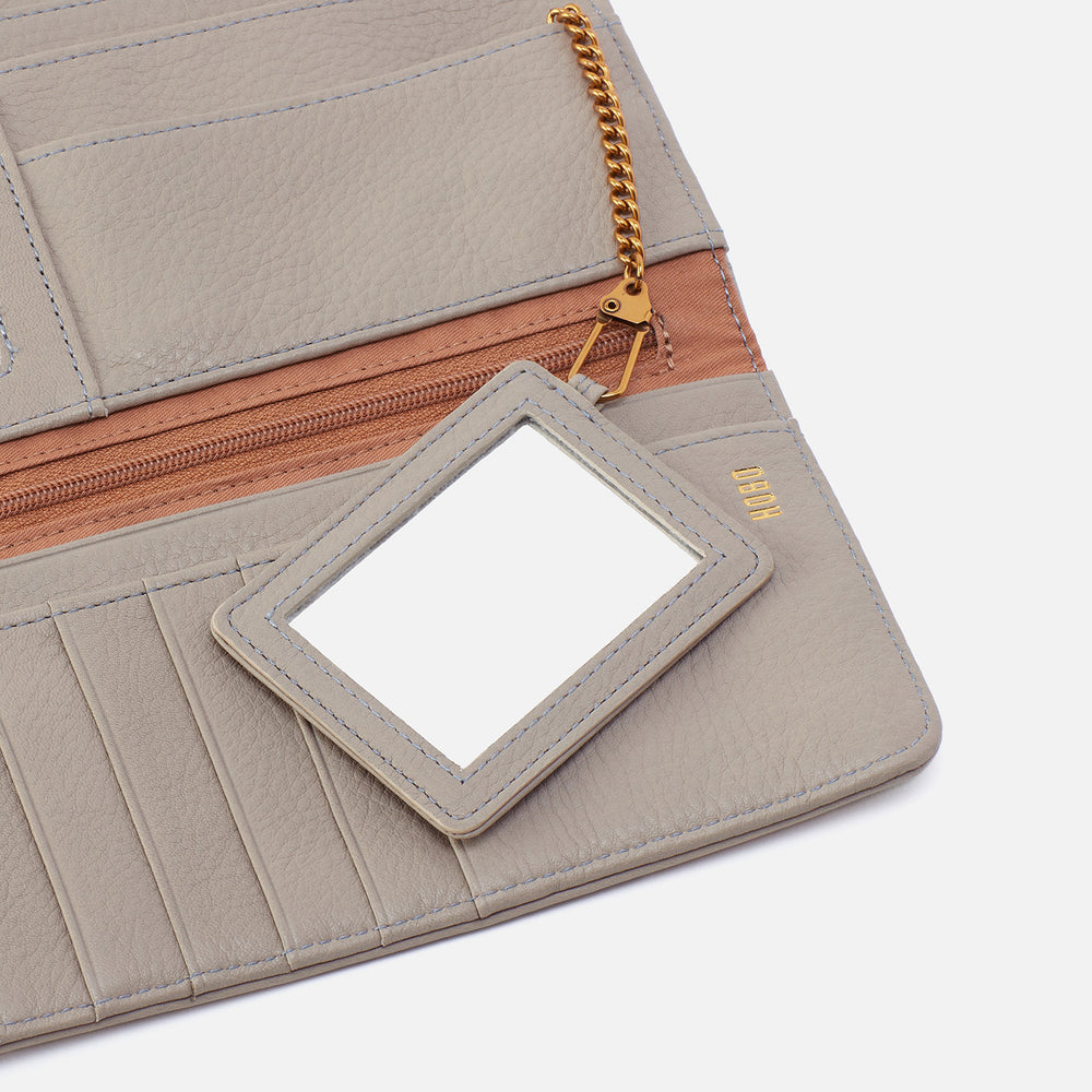 Rachel Continental Wallet in Pebbled Leather - Taupe