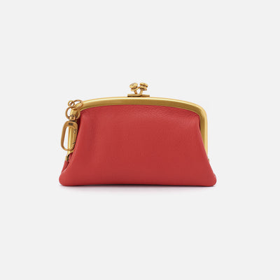 Cheer Frame Pouch In Pebbled Leather - Red Clay