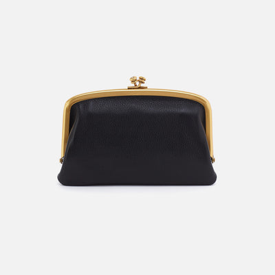 Cora Medium Frame Wallet In Pebbled Leather - Black