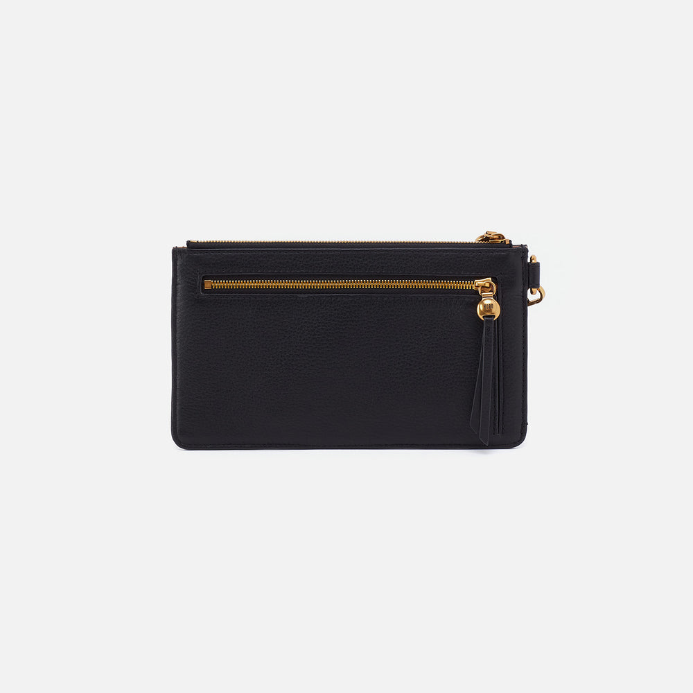 Hart Wristlet In Pebbled Leather - Black