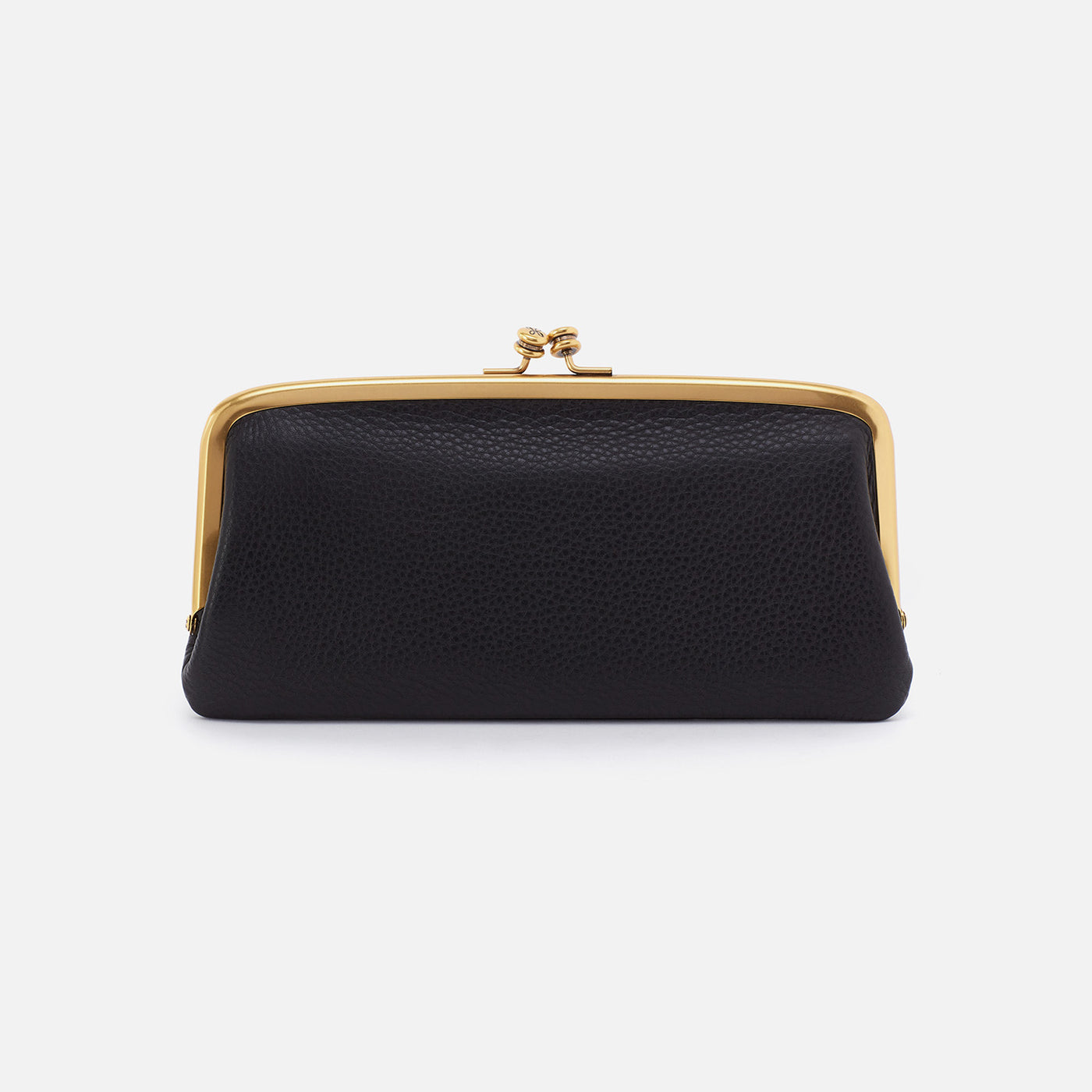 Cora Large Frame Wallet In Pebbled Leather - Black