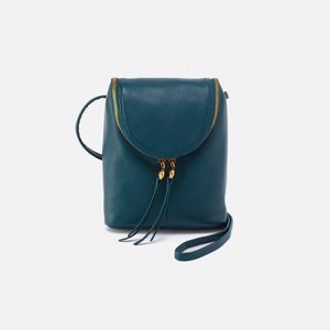 Fern Crossbody In Pebbled Leather - Midnight Teal