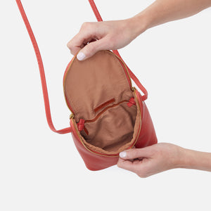 Fern Crossbody In Pebbled Leather - Red Clay