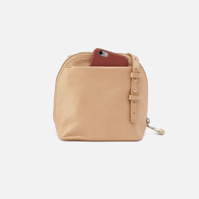 Nash Crossbody In Pebbled Metallic Leather - Dusty Gold