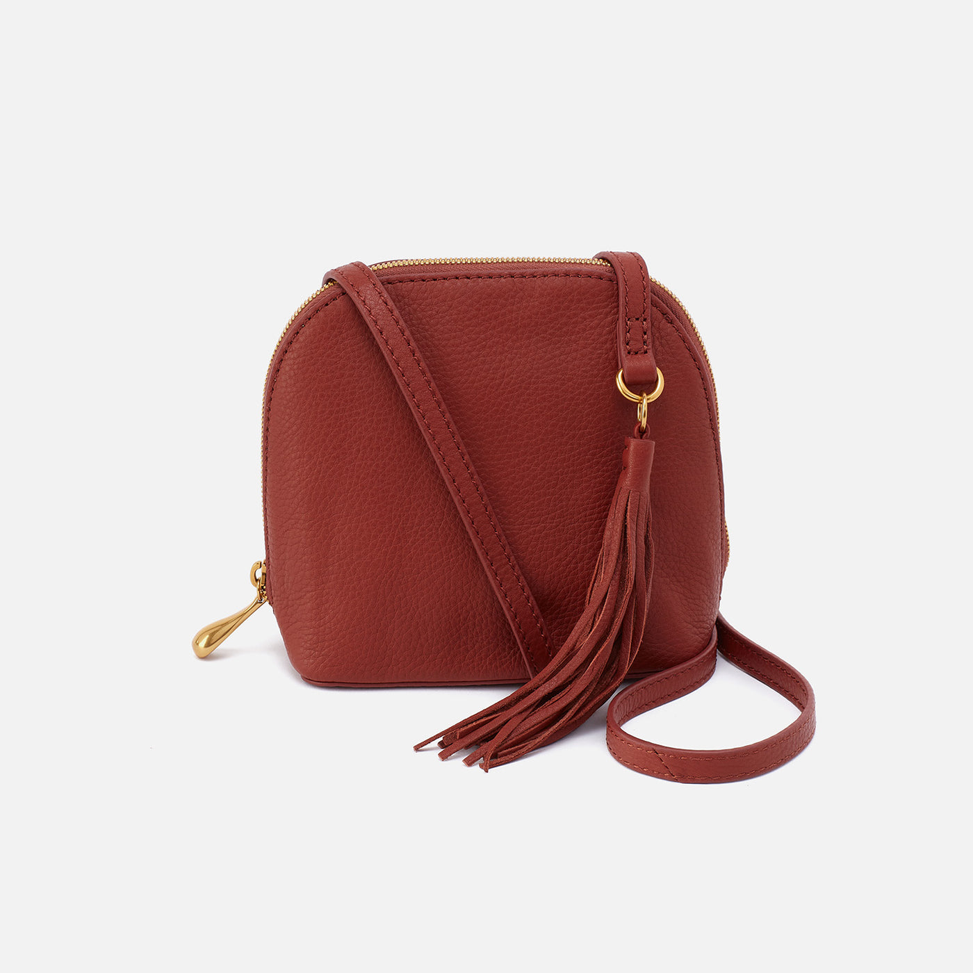 Nash Crossbody In Pebbled Leather - Rust