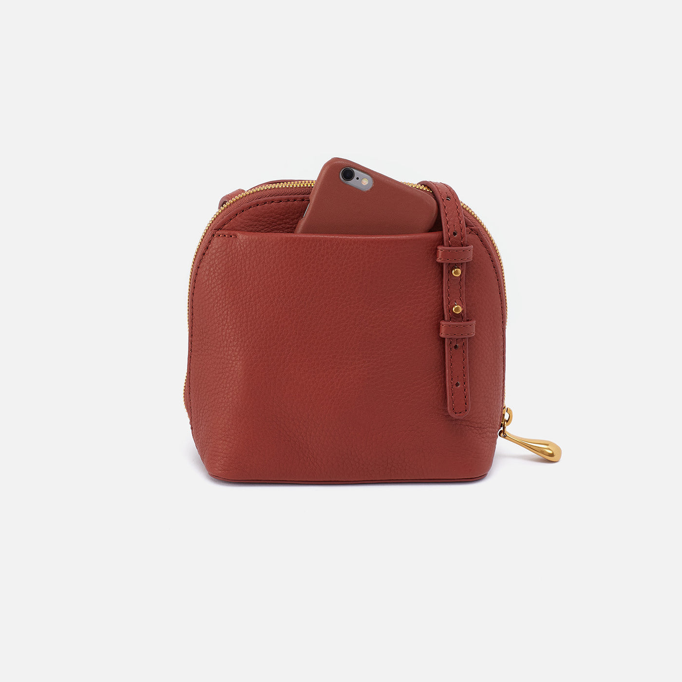 Nash Crossbody In Pebbled Leather - Rust